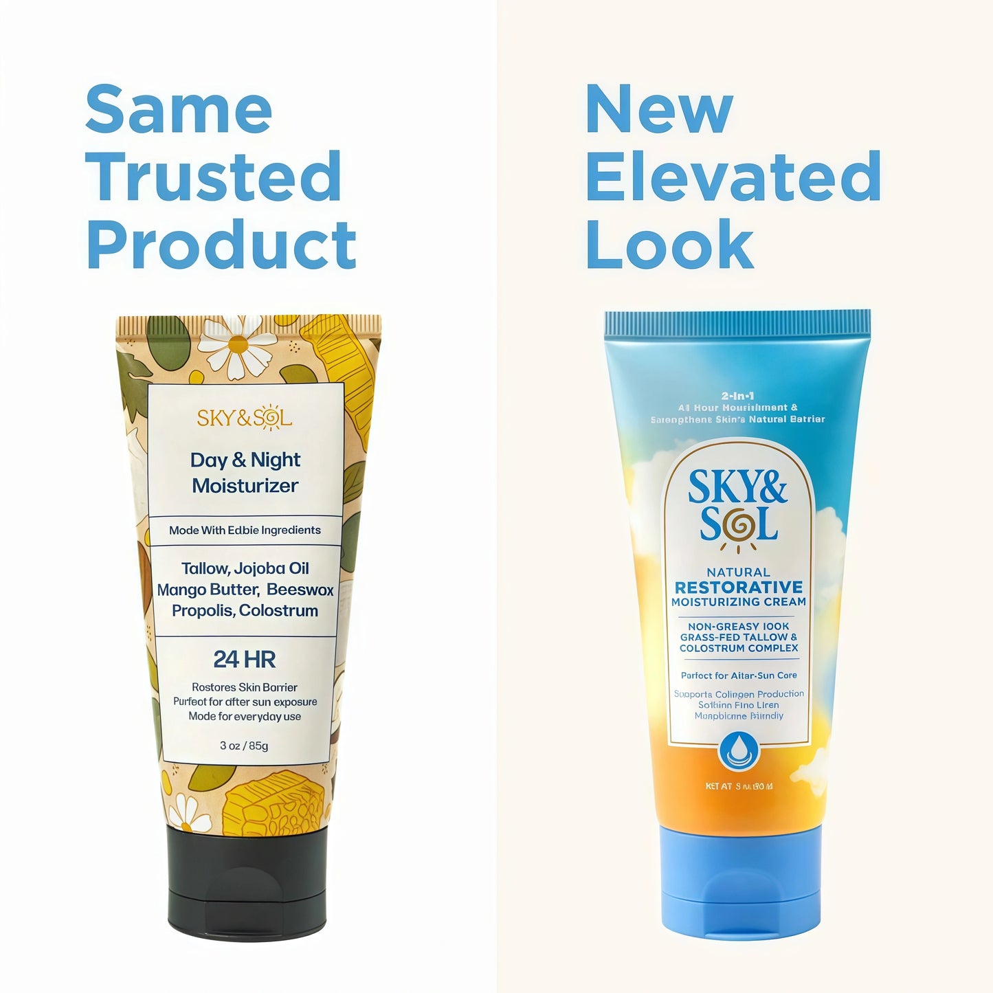 Sky and Sol Everything Cream | 100% Grass Fed Beef Tallow Moisturizer for Face and Body | Day & Night Skincare | Safe Natural Ingredients | After-Sun Care | All Skin Types